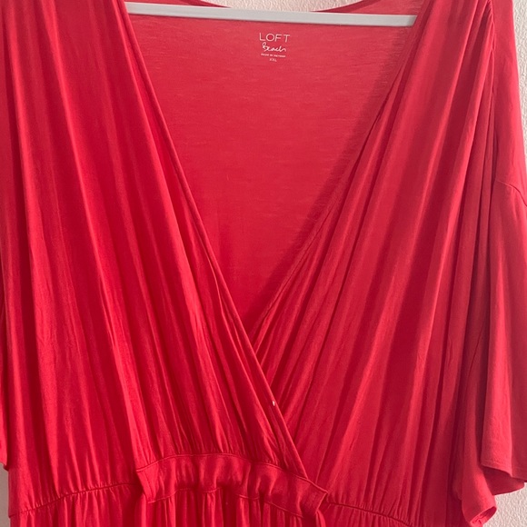Beautiful LOFT XXL bright red beach style maxi dress - Picture 5 of 7